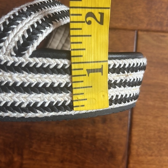 BP Black And Off White Open Toe Espadrille Wedges - Picture 12 of 12